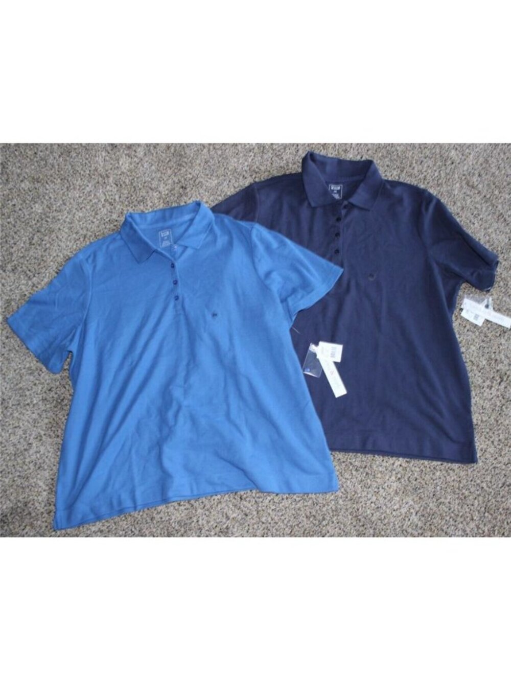 NWT Hasting & Smith 2x Lot of two Blue Navy Knit Polo Tops Summer Career Casual